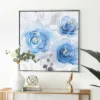 Canvas Floral Framed Wall Art With Silver Frame Blue - Olivia & May -Olivia & May GUEST d2e28b7e 8982 4753 bde1 f304d5e74b00