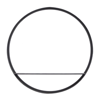 Metal 1 Shelf Wall Mirror Black - Olivia & May 6 Metal 1 Shelf Wall Mirror Black - Olivia & May - Image 4