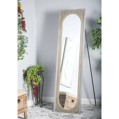 Natural Wood Console Mirror Brown - Olivia & May 3 Natural Wood Console Mirror Brown - Olivia & May