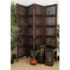 Traditional Wood Rectangle Room Divider Screen Brown - Olivia & May -Olivia & May GUEST d31d5857 e3dd 405e 9f93 f57ccab31d4c