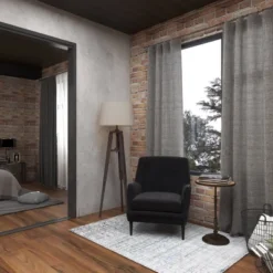 Industrial Wood Floor Lamp Black - Olivia & May -Olivia & May GUEST d3371614 5447 4336 9512 af8a804c4074