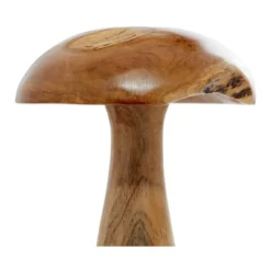 Set Of 3 Teak Wood Mushroom Handmade Live Edge Sculpture With Natural Smooth Finish Brown - Olivia & May -Olivia & May GUEST d39faaf2 4709 4fa4 881a 2a3691aa323b