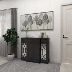 Leaf Framed Wall Art Canvas White/Silver - Olivia & May: Symmetric Venation Patterns, Modern Decor -Olivia & May GUEST d3d4dcc6 edd4 4b89 884c d6a22778741d