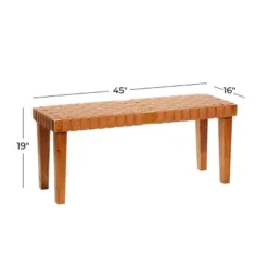 Rustic Birch Wood Bench Brown - Olivia & May -Olivia & May GUEST d3fc9a58 0d78 4b28 a46b 067e6ea872ac