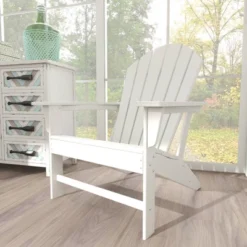 32"x37" Traditional Resin Adirondack Chair - White - Olivia & May -Olivia & May GUEST d46be7c4 40e6 40a7 bddd c8310a9f5d1a