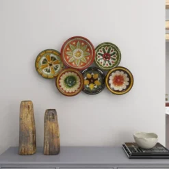 Metal Plate Wall Decor With Spanish Designs Black - Olivia & May -Olivia & May GUEST d4dd5542 4b0d 40f1 95c0 cdd9c72fcc31