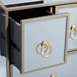 Glam Mirrored Tall 8 Drawer Chest Beige - Olivia & May -Olivia & May GUEST d52990c3 c8ba 458f 9c6e a8ebeeb4de4a