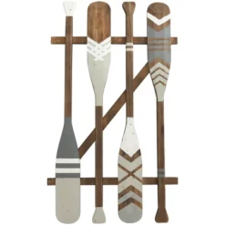 Coastal Wood Paddle Wall Decor With Arrow And Stripe Patterns - Olivia & May 39 Coastal Wood Paddle Wall Decor With Arrow And Stripe Patterns - Olivia & May -Olivia & May GUEST d5c5be99 0fd3 49b2 8a11 54a41214706b