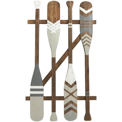 Coastal Wood Paddle Wall Decor With Arrow And Stripe Patterns - Olivia & May 21 Coastal Wood Paddle Wall Decor With Arrow And Stripe Patterns - Olivia & May - Image 19