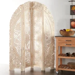 Eclectic Wood Room Divider Screen White - Olivia & May -Olivia & May GUEST d5cf2277 0b61 4db2 9d48 2a4fbaf1d074