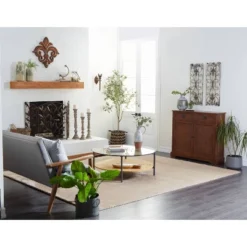 Traditional Wood Shutter Style Cabinet Brown - Olivia & May -Olivia & May GUEST d5d55b51 7854 462c ac91 e99adcb44263