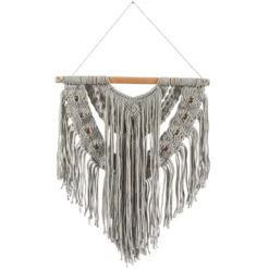Cotton Macrame Intricately Weaved Wall Decor With Beaded Fringe Tassels - Olivia & May -Olivia & May GUEST d5e84dfb 46e0 4d0c 9c32 225c05054d79