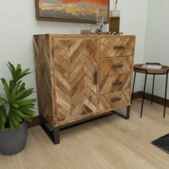 Contemporary Zigzag Pattern Mango Wood Cabinet Brown - Olivia & May 21 Contemporary Zigzag Pattern Mango Wood Cabinet Brown - Olivia & May -Olivia & May GUEST d60ad33e 01f2 43ba 826b 44aa1822d61d