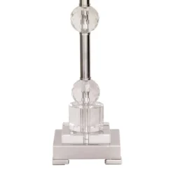 Glass Table Lamp With Drum Shade Silver - Olivia & May -Olivia & May GUEST d61482fa 84e9 41e0 b6ab 3a499cd81cdf