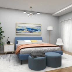 Modern Polystone Abstract Framed Wall Art With Gold Frame Blue - Olivia & May -Olivia & May GUEST d6b06351 aa47 4e39 91d8 cde52b3d320b