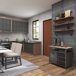 38"x38" Wood 3 Level Wall With Metal Brackets Brown - Olivia & May: Industrial Style, No Assembly Required -Olivia & May GUEST d710bb7a a1db 4fb9 8024 4ce2b133954f