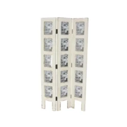 Farmhouse Chinquapin Wood Rectangle Room Divider Screen White - Olivia & May -Olivia & May GUEST d78e3eef 3018 4346 aa48 619c71ffe184