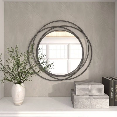 Metal Overlapping Circle Frame Wall Mirror- Olivia & May 11 Metal Overlapping Circle Frame Wall Mirror- Olivia & May - Image 9