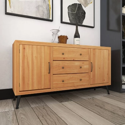 Modern Wood Sideboard Buffet Light Brown - Olivia & May 10 Modern Wood Sideboard Buffet Light Brown - Olivia & May - Image 8