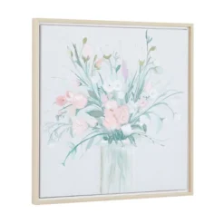 Canvas Floral Bouquet Framed Wall Art With Tan Frame - Olivia & May -Olivia & May GUEST d85aa826 289a 423e aa63 4f5f30474375