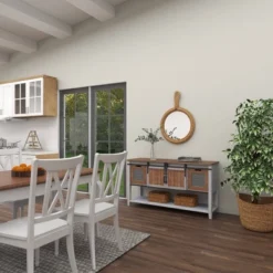 Glass Wall Mirror With Rope Accents Brown - Olivia & May -Olivia & May GUEST d89383aa 6430 4c0f 909c 67b728677cad