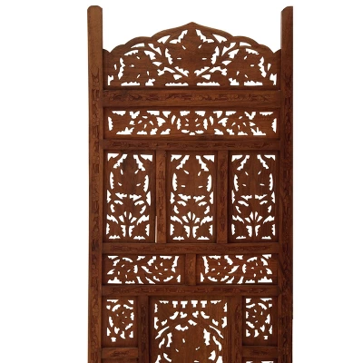 Traditional Wood Room Divider Screen Red - Olivia & May 4 Traditional Wood Room Divider Screen Red - Olivia & May - Image 2