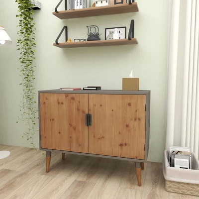 Wood 2 Cabinet Buffet Brown/Gray - Olivia & May 9 Wood 2 Cabinet Buffet Brown/Gray - Olivia & May - Image 7