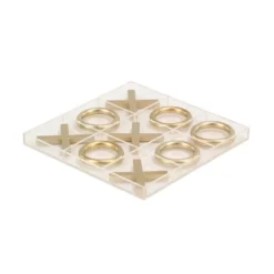 12" Modern Acrylic And Iron Tic Tac Toe Set - Olivia & May -Olivia & May GUEST d9c6d5c9 c0a2 48e3 945f cd3b0551a88a