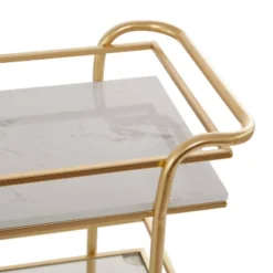 Glam Marble Bar Cart Gold - Olivia & May -Olivia & May GUEST d9d4b2c6 b6b6 4bd4 bee7 b5314d333b49