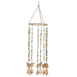 17" X 7" Eclectic Metal Elephant Windchime With Beaded Strands Gold - Olivia & May: Indoor Musical Decor -Olivia & May GUEST d9e25b8f 1e67 4d5f 8c75 88fee3edf96b