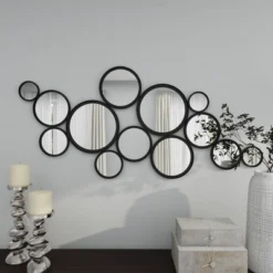 Metal Bubble Cluster Round Wall Mirror Black - Olivia & May -Olivia & May GUEST da076665 8f52 4efa bd69 b1889490a1b8