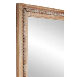 Bohemian Wood Beaded Frame Wall Mirror With Distressing Light Brown - Olivia & May -Olivia & May GUEST da1d5fc2 57e8 454e bf72 65a3d3a7b00a