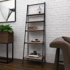 72" Metal And Wood 5 Shelf A Frame Book Stand Black - Olivia & May 18 72" Metal And Wood 5 Shelf A Frame Book Stand Black - Olivia & May -Olivia & May GUEST da2d9aee f336 4b6a a33a 3a139cc2568e