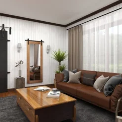 Wood Wall Mirror With Metal Hanging Rod Brown - Olivia & May -Olivia & May GUEST da50d899 4e0b 4d03 81b2 fdf1257a0b76