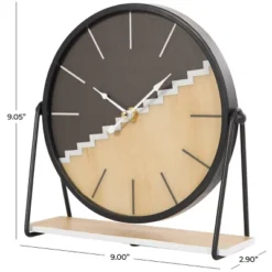 9"x9" Wooden Geometric Clock With Brown Wood Accents Black - Olivia & May: Silent, Modern Design, MDF Material 19 9"x9" Wooden Geometric Clock With Brown Wood Accents Black - Olivia & May: Silent, Modern Design, MDF Material -Olivia & May GUEST da9f9122 cfb7 4014 ac4d 750e7ed6642b