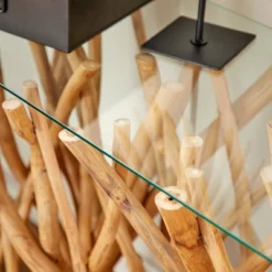 Contemporary Teak Wood Rectangle Console Table Brown - Olivia & May -Olivia & May GUEST daad06da 2ecb 4ce3 9517 8a7ff55b9a53