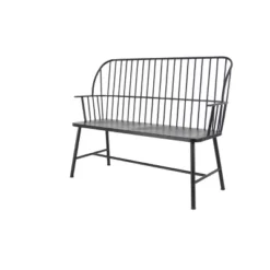 Traditional Outdoor Patio Bench - Black - Olivia & May -Olivia & May GUEST dab9c92f 670a 4640 8410 0ff9e9b62ab6