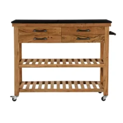 Coastal Wood Kitchen Cart Brown - Olivia & May -Olivia & May GUEST daff67fb b512 4342 8af4 c59ba3864b7d