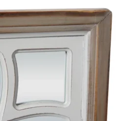 Wood Geometric Carved Wall Mirror White - Olivia & May -Olivia & May GUEST db05e423 e240 42e3 9789 d1835df5c174