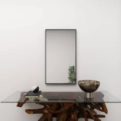 Contemporary Wood Rectangle Shaped Wall Mirror With Thin Minimalistic Frame - Olivia & May -Olivia & May GUEST db062b72 2946 47e6 a4f0 d0c8c9a754c3
