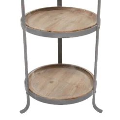 Industrial Metal Round Tiered Table Gray - Olivia & May -Olivia & May GUEST db571831 41a0 4fd4 9a06 4c0ba46eef8e