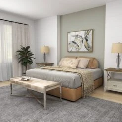 Contemporary Stainless Steel Rectangular Cowhide Bench - Olivia & May -Olivia & May GUEST db64819b 4a49 4eb3 9d74 4c5de588fe25