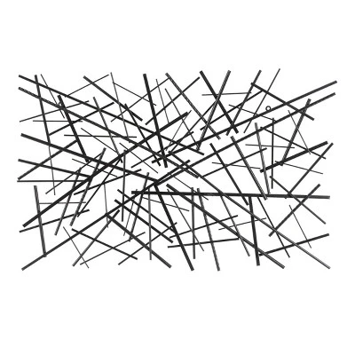 Metal Geometric Overlapping Lines Wall Decor Dark Gray - Olivia & May 8 Metal Geometric Overlapping Lines Wall Decor Dark Gray - Olivia & May - Image 6