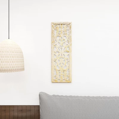 Wood Floral Handmade Intricately Carved Wall Decor - Olivia & May 20 Wood Floral Handmade Intricately Carved Wall Decor - Olivia & May - Image 18