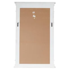 Wood Window Panes Inspired Wall Mirror With Arched Top And Distressing Cream - Olivia & May -Olivia & May GUEST dc9ac91d 6755 4d49 98c1 e8d9a1652fa4