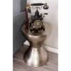 Modern Hourglass Hammered Metal Accent Table Silver - Olivia & May