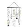 Metal Fish Indoor Outdoor Wire Wall Decor With Rattan Accent Black - Olivia & May -Olivia & May GUEST dcffed9d fe87 403e abe1 8de721fc74cb