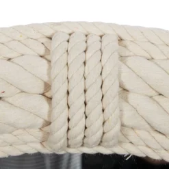 Coastal Wood Wall Mirror With Wrapped Rope Accents White - Olivia & May -Olivia & May GUEST dd020cf7 db3e 492a b48c 0dfd7b3c2b53