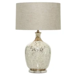 Glam Glass Table Lamp With Faux Mercury Glass Finish Silver - Olivia & May -Olivia & May GUEST dd492d63 4e4f 4465 96d6 fdd0425f055c
