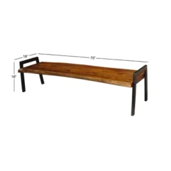 Natural Wooden Bench Brown - Olivia & May -Olivia & May GUEST dd52ddd6 22bb 4345 a923 ea41cfbe0bcf